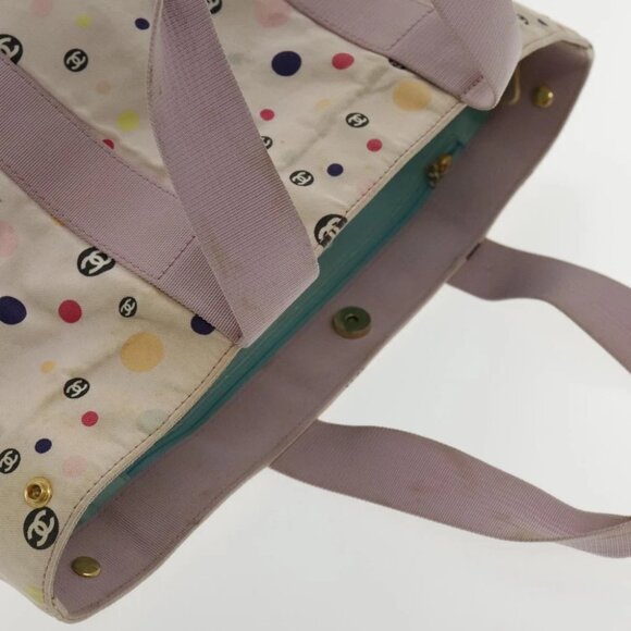 CHANEL Tote Bag Canvas Multicolor Gold CC Auth bs18833 - Picture 7 of 15